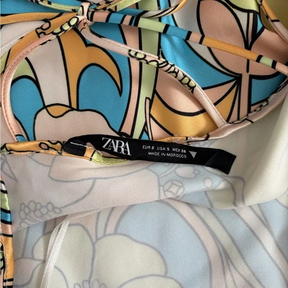 ZARA floral satin mini dress – Size Small - Picture 5 of 5